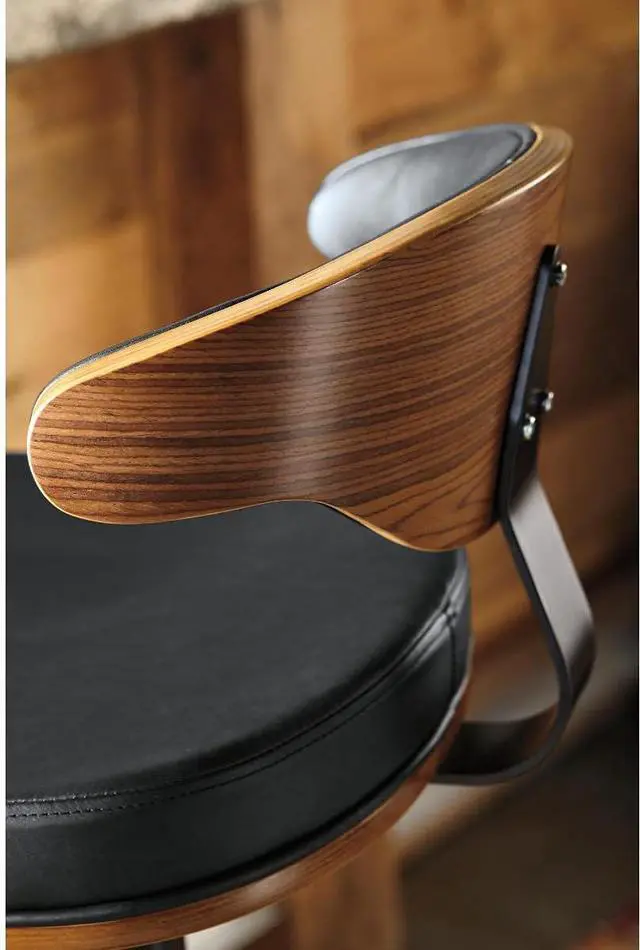 Alt view image 3 of 4 - Signature Design by Ashley Bellatier Mid-Century Modern 43.25" Adjustable Height Bar Stool, Brown & Black