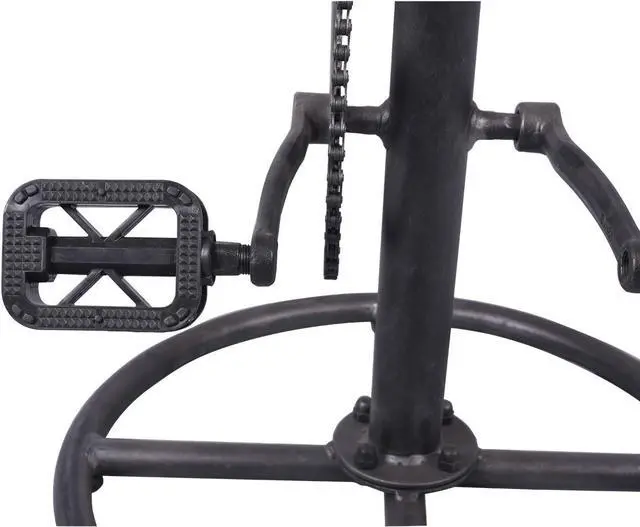 Alt view image 7 of 7 - Set of 2 Industrial Bar Stool-Swivel Vintage Coffee Kitchen Dining Island Chair-Bike Pedal Footrest-Extra Tall Pub Height Adjustable 29-37"