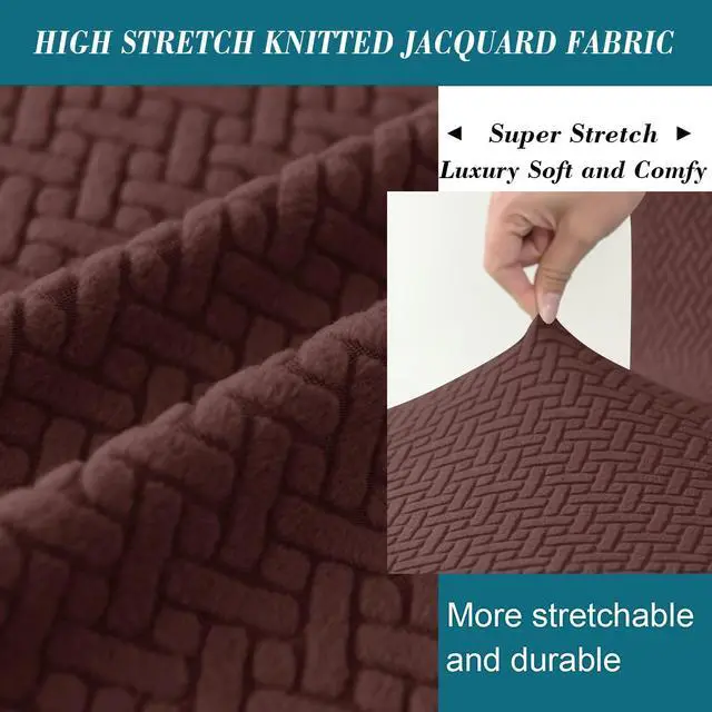 Alt view image 3 of 7 - HFCNMY Stool Covers Rectangle,4 Pack Stretch Rectangle Bar Stool Covers Jacquard Vanity Stool Cover Washable Counter Stool Covers Bar Stool Seat Covers Saddle Seat Cover with Elastic Bands Coffee