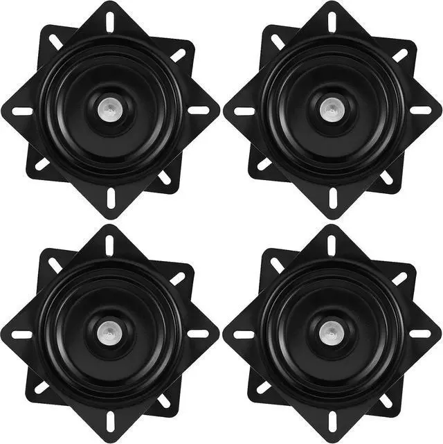 Main image of HAKZEON 4 PCS 7 Inch Bar Stool Swivel Plate, Heavy Duty Swivel Base Mount Plate for Home, Office, Black