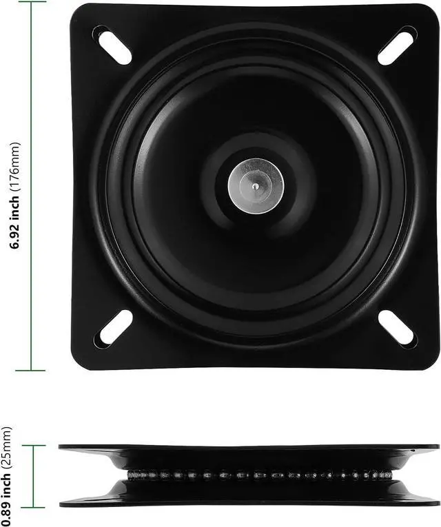 Alt view image 3 of 7 - HAKZEON 4 PCS 7 Inch Bar Stool Swivel Plate, Heavy Duty Swivel Base Mount Plate for Home, Office, Black