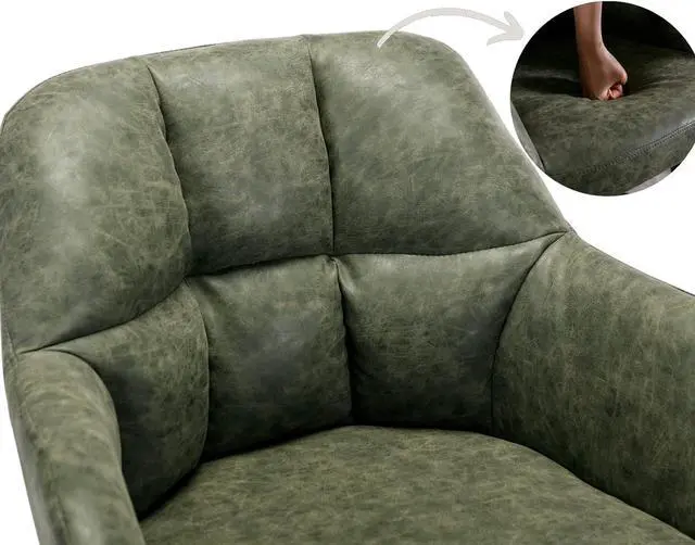 Alt view image 5 of 7 - CIMOTA Modern Bar Stools Set of 4 Upholstered Bar Height Tall Stools for Kitchen Island, Leather Counter Height Barstools Island Chairs with Back and Metal Footrest for Home Bar/Pub, 30 Inch Green