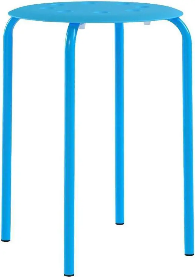 Alt view image 4 of 7 - Topeakmart 10pcs Round Plastic Stack Stools Bar Stools Set 17.3in Height Blue/Green/Red/White/Yellow