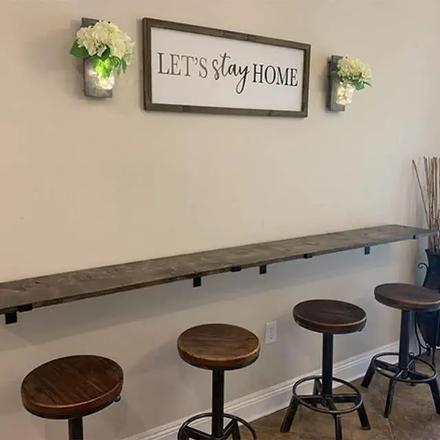 Alt view image 7 of 7 - Set of 2-Industrial Bar Stool-Rustic Counter Height Chairs for Kitchen Island-Farmhouse Swivel Wooden Seat- Adjustable 17.7-24inch