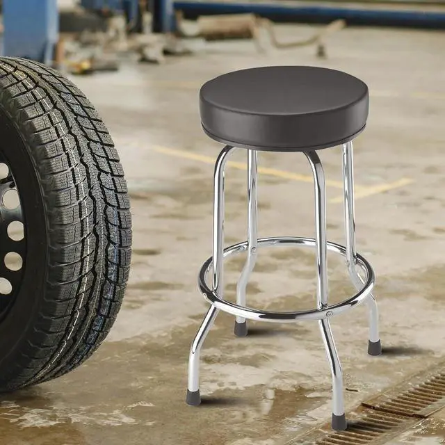 Alt view image 5 of 6 - Torin ATRP6185B Swivel 250lbs Bar Stool: Padded Garage/Shop Seat with Chrome Plated Legs, Black
