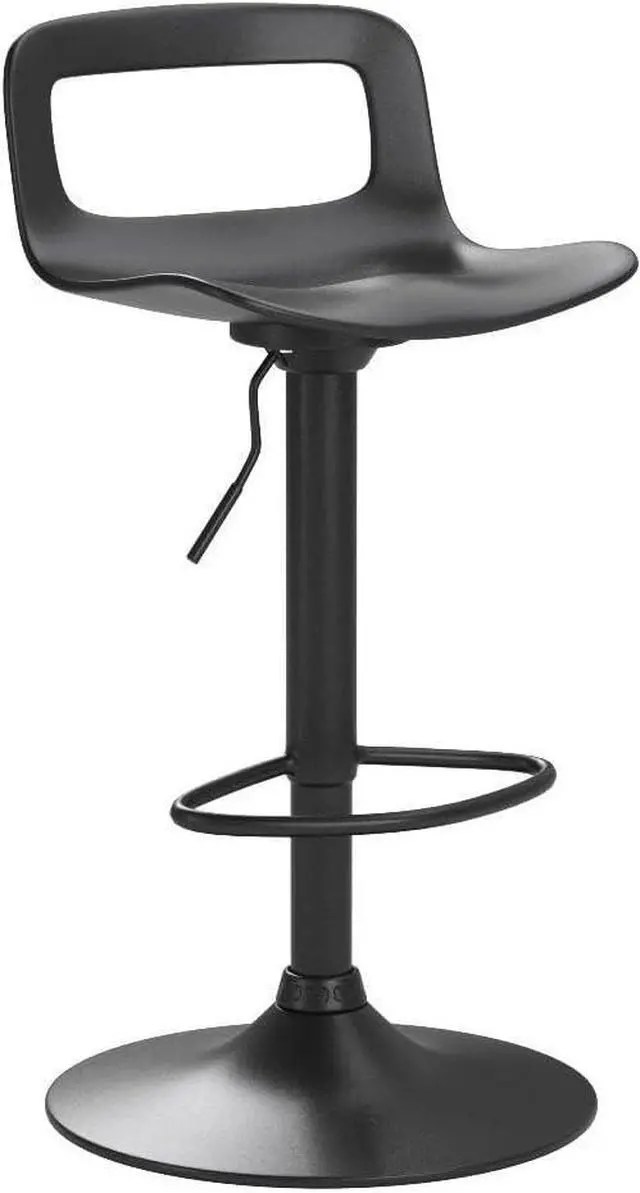 Alt view image 4 of 7 - thksbought Set of 4 Modern Bar Stools Plastic Adjustable Counter Height Swivel Stool (Matte Black)