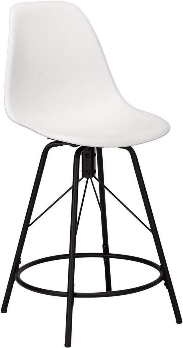 Alt view image 7 of 7 - Haobo Metal Bar Stools, Counter Height Stools Plastic Seat Swivel Chairs Set of 4 for Indoor, Outdoor, Home, Kitchen Dinning Chairs, Bar Counter, Business (30", 06 Swivel White)
