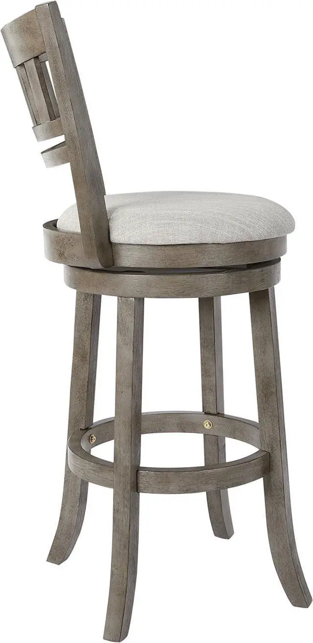 Alt view image 2 of 6 - OSP Home Furnishings Wood Swivel Stool (MET12530-AG)