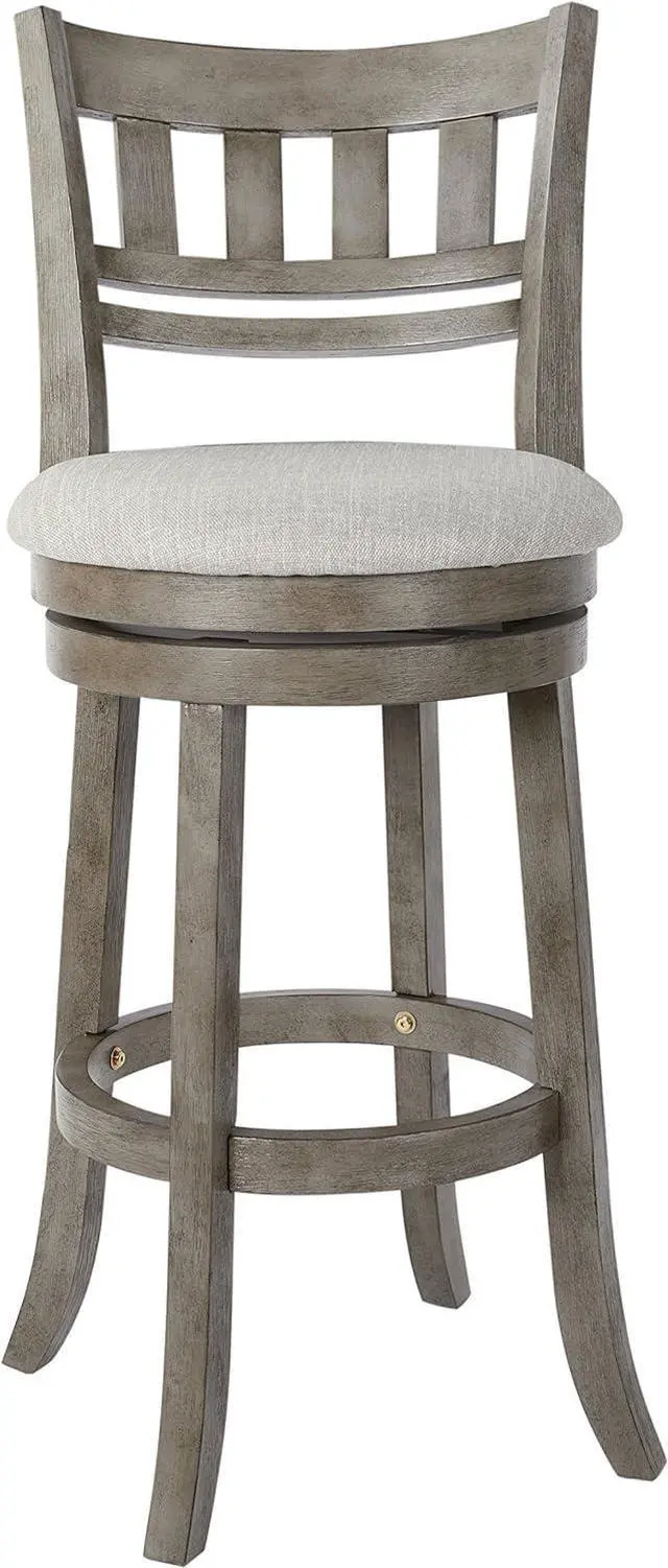 Alt view image 4 of 6 - OSP Home Furnishings Wood Swivel Stool (MET12530-AG)