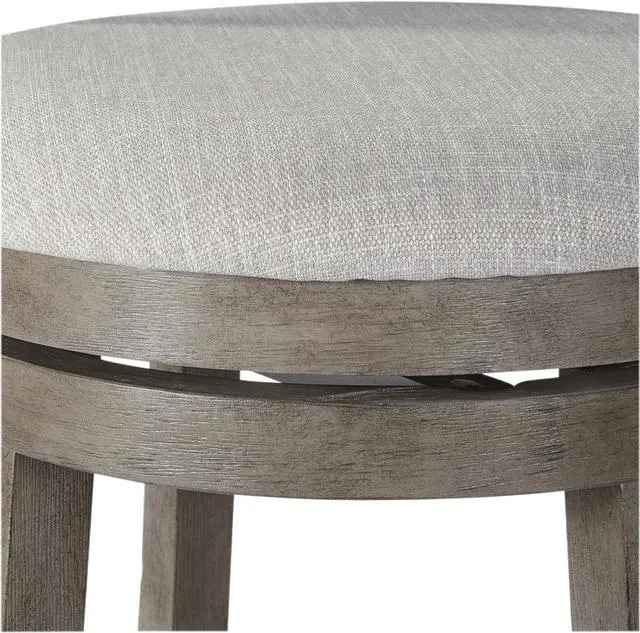 Alt view image 5 of 6 - OSP Home Furnishings Wood Swivel Stool (MET12530-AG)
