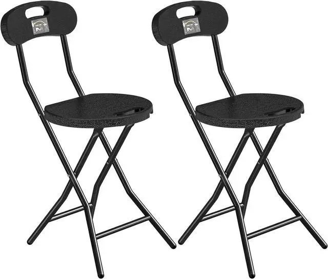 Main image of 5Rcom Folding Stool, 2 Pack 18 inch Folding Bar Stool with Backrest and Handle, Foldable Stools for Adults Up to 350lbs, Collapsible Round Folding Counter Height Stool Chair for Camping Kitchen