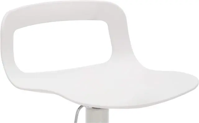 Alt view image 7 of 7 - NOBPEINT NOB Contemporary Chrome Air Lift Adjustable Swivel Bar Stool (2 Pieces, White)