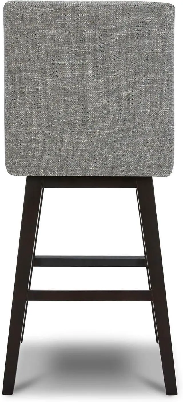 Alt view image 7 of 7 - CHITA Bar Height Swivel Barstool with Back Set of 2, FSC Certified Upholstered Bar Stool, 30.7" H Seat Height, Fabric in Fog