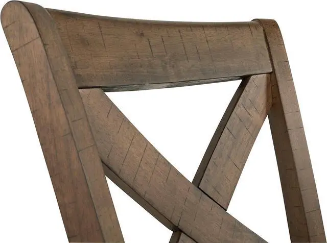 Alt view image 6 of 7 - Signature Design by Ashley Moriville Rustic Farmhouse 24.5" Upholstered Barstool, 2 Count, Beige & Brown