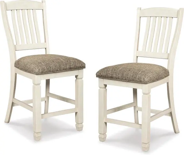 Main image of Signature Design by Ashley Bolanburg 24" Counter Height Farmhouse Barstool, 2 Count, Antique White