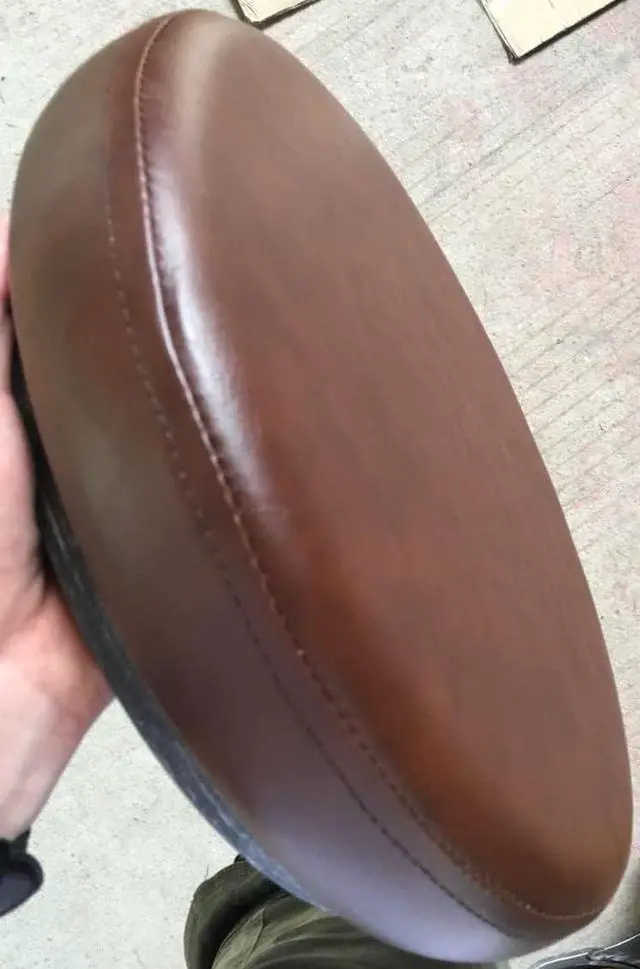 Alt view image 6 of 7 - LOKKHAN Rustic Swivel Adjustable Bike Stool-29-37 Kitchen Counter Bar Height-Set of 2 Industrial Farmhouse Countertop Barstools-Metal and PU Leather