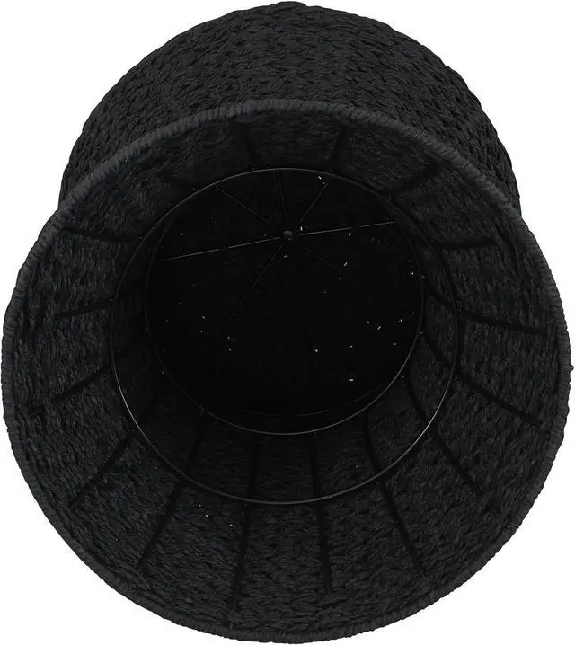 Alt view image 5 of 5 - Household Essentials Handwoven Paper Rope Stool with Hourglass Shape, Black