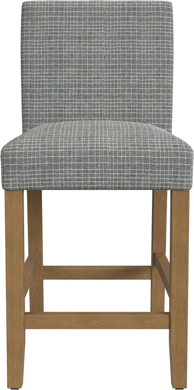 Alt view image 4 of 7 - HomePop Home Decor | Classic Counter Height Bar Stools | 24 Inch Bar Stools | Decorative Home Furniture, Sage Mini Gray Grid Pattern