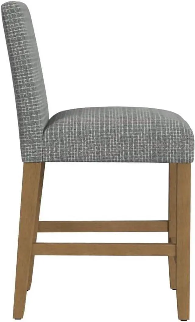 Alt view image 5 of 7 - HomePop Home Decor | Classic Counter Height Bar Stools | 24 Inch Bar Stools | Decorative Home Furniture, Sage Mini Gray Grid Pattern