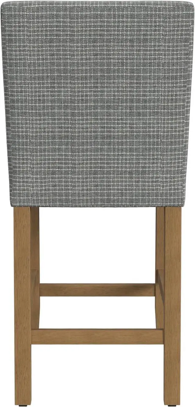 Alt view image 6 of 7 - HomePop Home Decor | Classic Counter Height Bar Stools | 24 Inch Bar Stools | Decorative Home Furniture, Sage Mini Gray Grid Pattern
