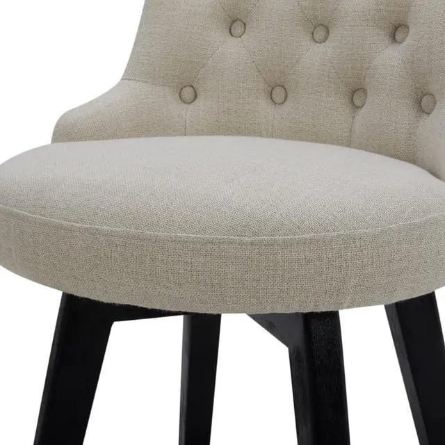 Alt view image 7 of 7 - Watson & Whitely Counter Height Bar Stools, Performance Fabric Upholstered Modern Swivel Barstool with Back, Solid Wood Legs, 26" H Seat, Linen