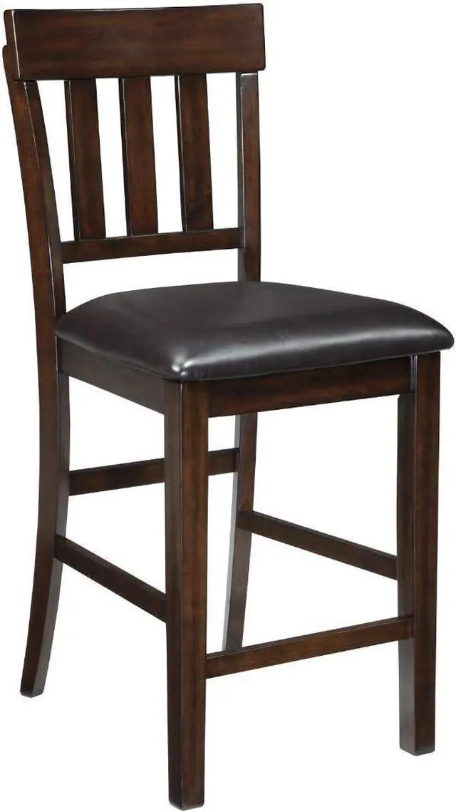 Alt view image 5 of 7 - Signature Design by Ashley Haddigan 24" Counter Height Upholstered Barstool 2 Count, Dark Brown