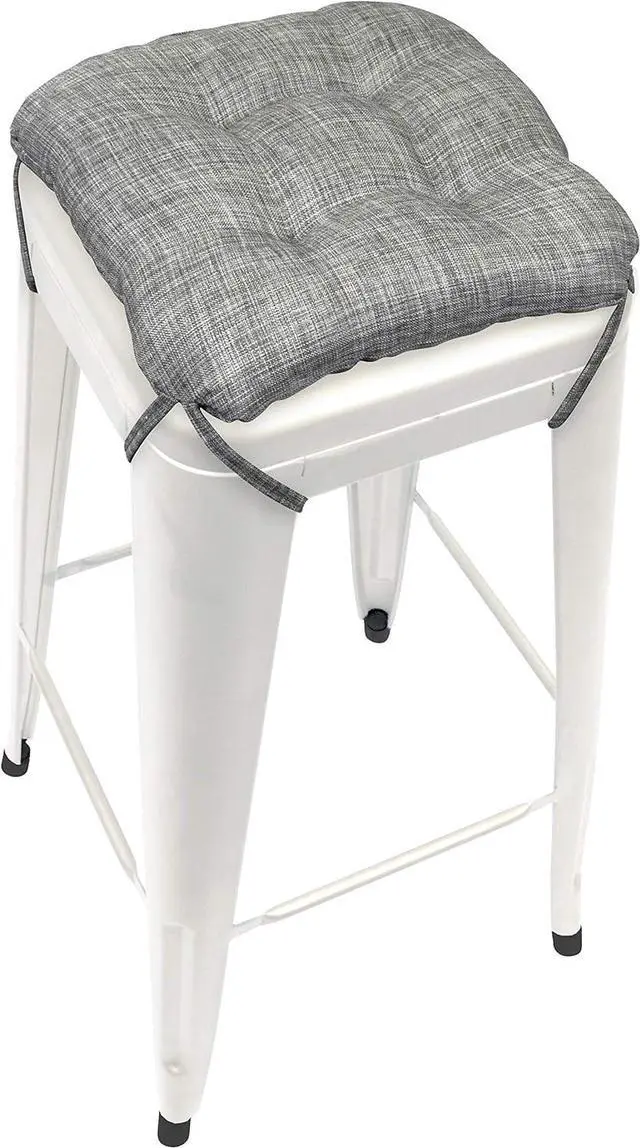 Main image of Barnett Home Decor Hayden Grey Square Bar Stool Cushion with Ties - for 12" Metal Industrial Barstools - 12" Tolix-Style Counter-Height Chairs - Latex Foam Fill, Machine Washable
