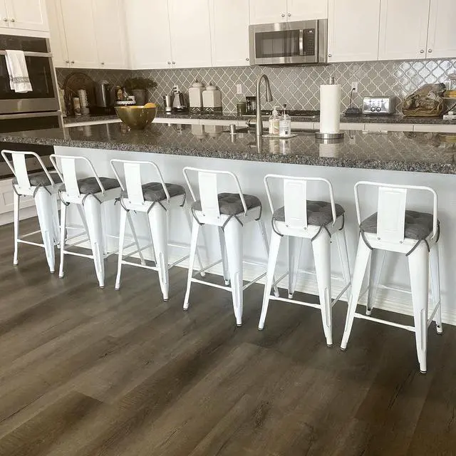 Alt view image 2 of 6 - Barnett Home Decor Hayden Grey Square Bar Stool Cushion with Ties - for 12" Metal Industrial Barstools - 12" Tolix-Style Counter-Height Chairs - Latex Foam Fill, Machine Washable