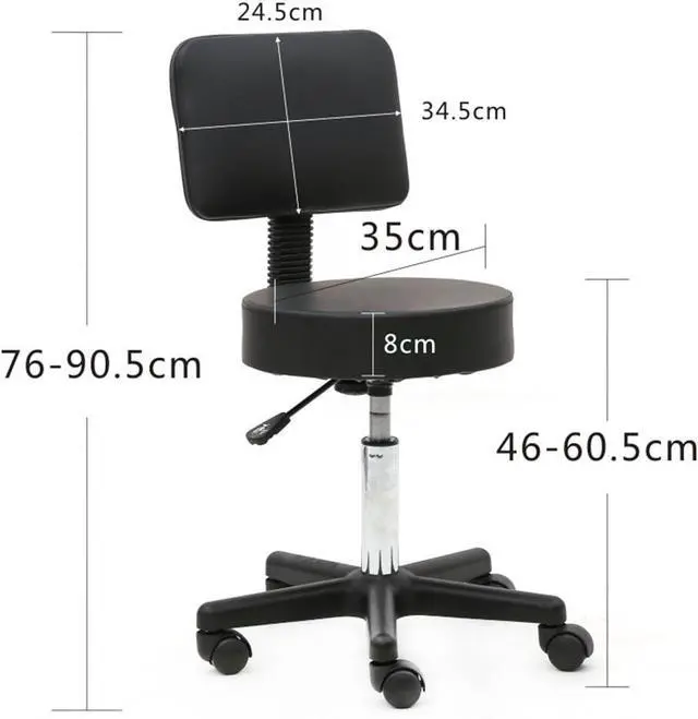 Alt view image 2 of 7 - Office Chair Desk Chair Ergonomic Computer Chair High Back Executive Chair Swivel Chair for Women Men Adults Round Stool Plastic Arch Feet Rotation Bar Stool (black3)