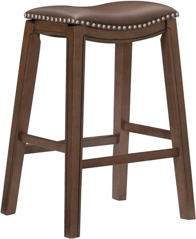 Main image of Homelegance Ordway Saddle Seat Bar Height Stool, 30"SH, Brown