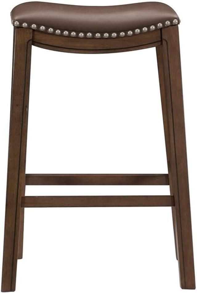 Alt view image 4 of 6 - Homelegance Ordway Saddle Seat Bar Height Stool, 30"SH, Brown