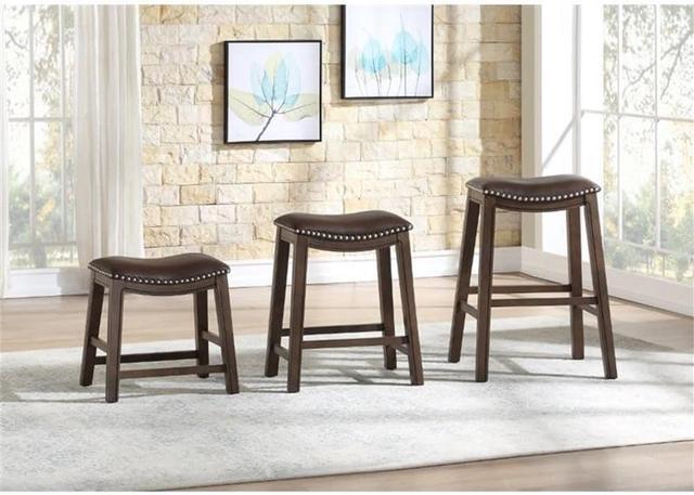Alt view image 5 of 6 - Homelegance Ordway Saddle Seat Bar Height Stool, 30"SH, Brown