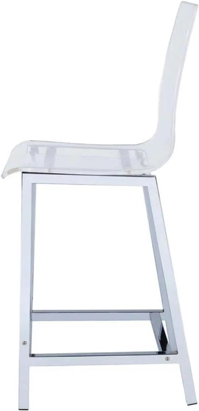 Alt view image 3 of 7 - Coaster Furniture Bar Stool 24" Clear Acrylic/Chrome 100265