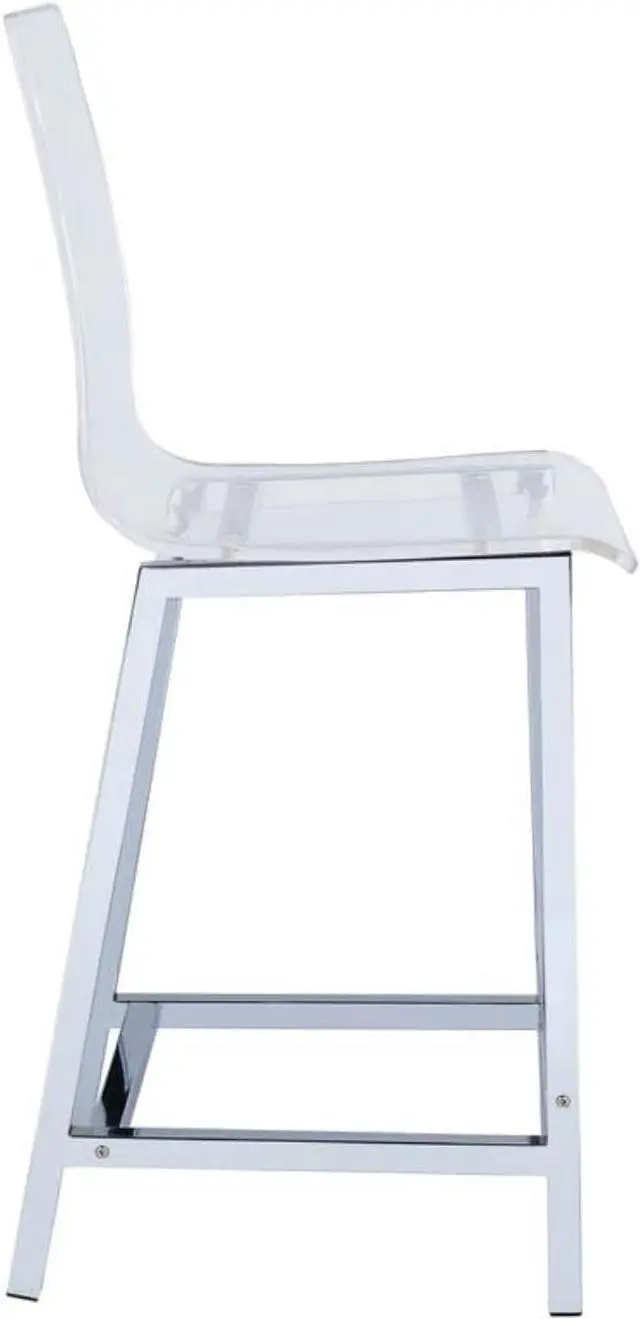 Alt view image 4 of 7 - Coaster Furniture Bar Stool 24" Clear Acrylic/Chrome 100265