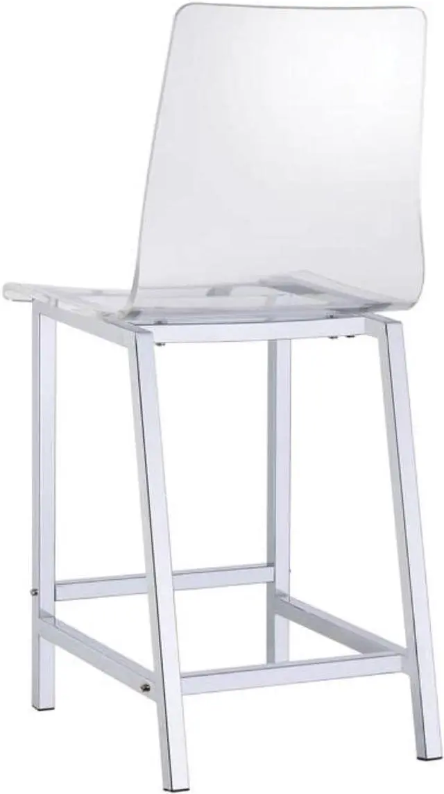 Alt view image 6 of 7 - Coaster Furniture Bar Stool 24" Clear Acrylic/Chrome 100265