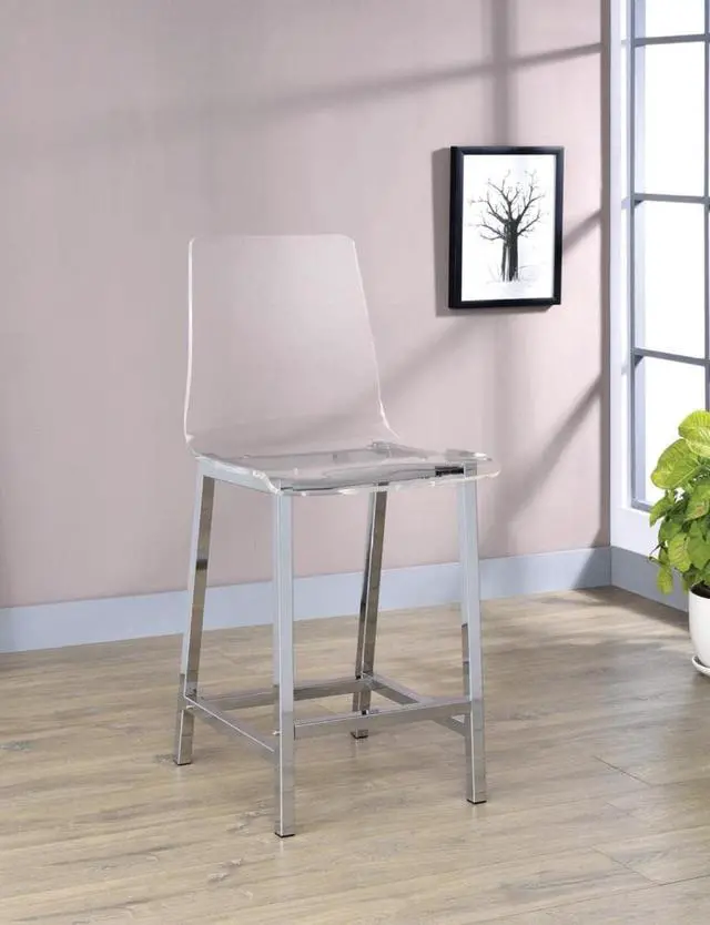 Alt view image 7 of 7 - Coaster Furniture Bar Stool 24" Clear Acrylic/Chrome 100265
