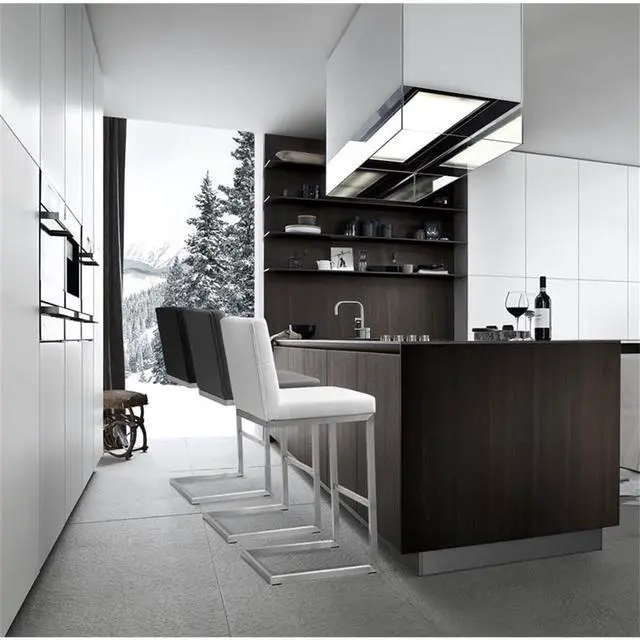 Alt view image 2 of 7 - TOV Furniture Helsinki Stainless Steel Counter Stool (Set of 2), White