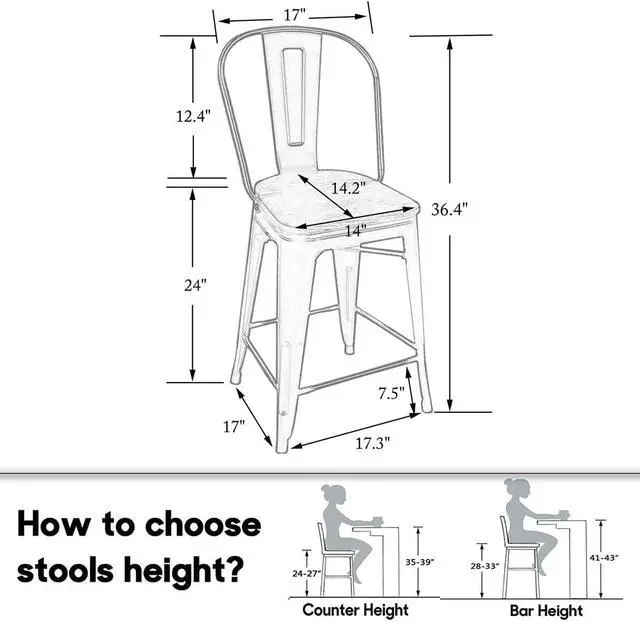 Alt view image 2 of 7 - HAOBO Home 24" Swivel Metal Bar Stools High Back Counter Height Stools Industrial Barstools Dinning Chairs Set of 4 (Silver with Wooden Seat)