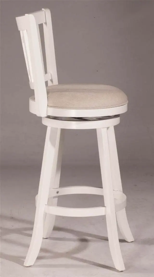 Alt view image 4 of 7 - Hillsdale Fairfox Swivel Stool with Rectangular Lattice Back, Counter Height, White
