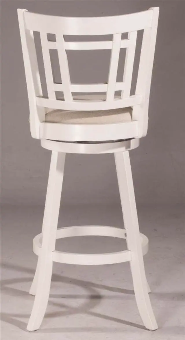 Alt view image 5 of 7 - Hillsdale Fairfox Swivel Stool with Rectangular Lattice Back, Counter Height, White
