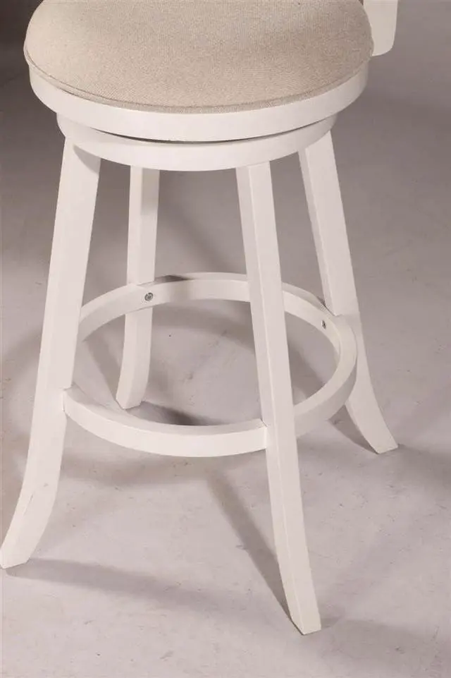 Alt view image 7 of 7 - Hillsdale Fairfox Swivel Stool with Rectangular Lattice Back, Counter Height, White