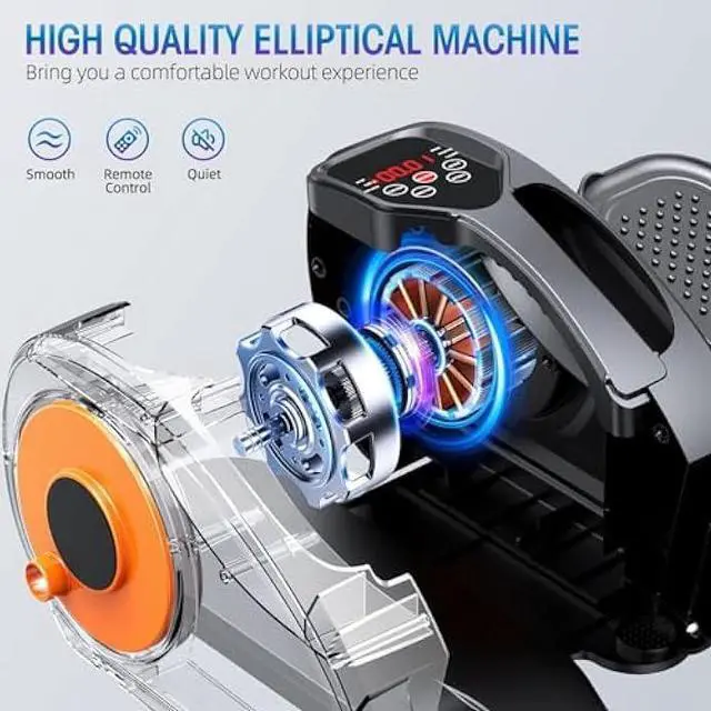 Alt view image 2 of 5 - Under Desk Elliptical Machine, Ellipse Leg Exerciser for Seniors Fully Assembled, Quiet & Portable Electric Seated Pedal Exerciser with Remote Control & 12 Adjustable Speeds