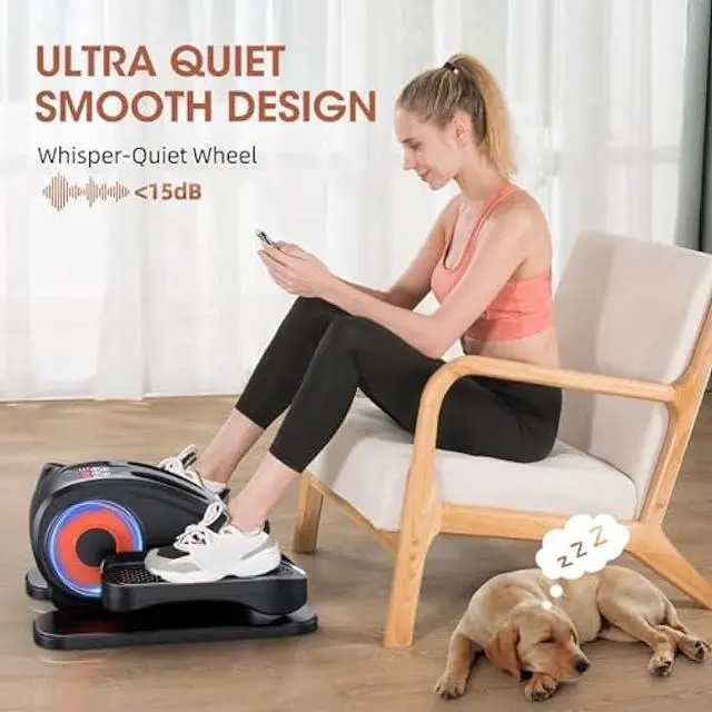 Alt view image 2 of 5 - Under Desk Elliptical, Electric Seated Pedal Exerciser, Quiet & Compact Mini Ellipse Leg Exerciser with Display Monitor, Remote Control and 12 Adjustable Speeds, Elliptical Machine for Home