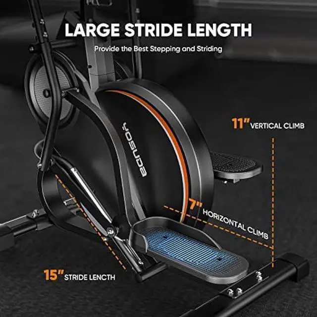 Alt view image 6 of 6 - YOSUDA Pro Cardio Climber Stepping Elliptical Machine, 3-in-1 Elliptical Machine Stair Stepper Trainer, Total Body Fitness Cross Trainer with Quiet Magnetic Driving System, 16 Resistance