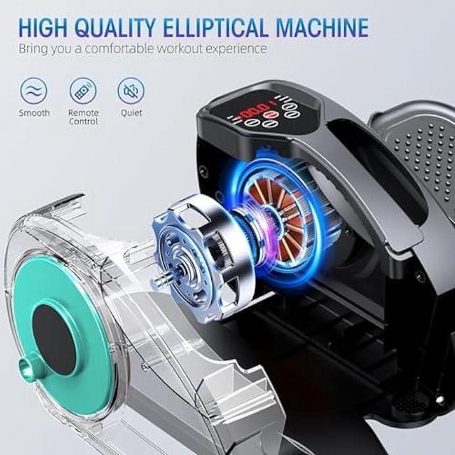 Alt view image 2 of 5 - Under Desk Elliptical, Electric Foot Pedal Exerciser, Fully Assembled Seated Elliptical, Compact Portable Elliptical Machine Trainer with Remote Control, Mini Elliptical Leg Exerciser for Home