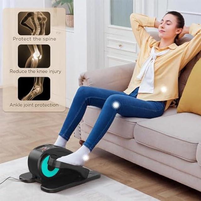 Alt view image 5 of 5 - Under Desk Elliptical, Electric Foot Pedal Exerciser, Fully Assembled Seated Elliptical, Compact Portable Elliptical Machine Trainer with Remote Control, Mini Elliptical Leg Exerciser for Home