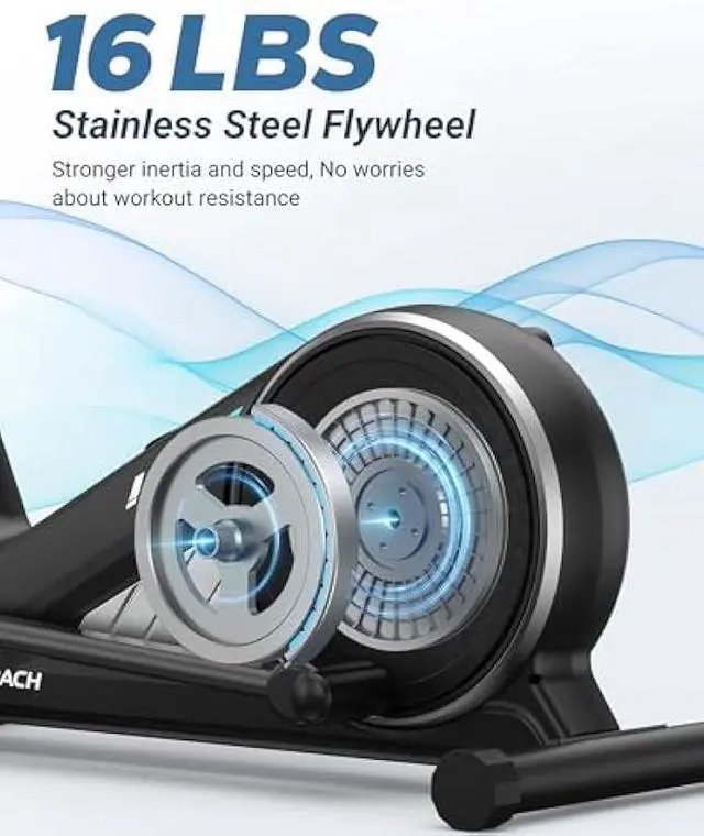 Alt view image 3 of 5 - MERACH Elliptical Exercise Machine for Home Use, Elliptical Machine with Hyper-Quiet Magnetic Drive System, 8-Level Resistance Adjustment, 15.5IN Stride, 350LBS Loading Capacity, MERACH App