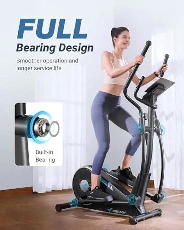 Alt view image 2 of 5 - MERACH Elliptical Exercise Machine for Home Use, Elliptical Machine with Hyper-Quiet Magnetic Drive System, 8-Level Resistance Adjustment, 15.5IN Stride, 350LBS Loading Capacity, MERACH App