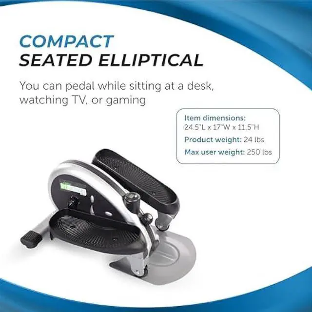 Alt view image 3 of 5 - Stamina Inmotion Compact Strider Foot Exercise Machine - Under Desk Elliptical - Standing or Seated Elliptical Fitness Equipment