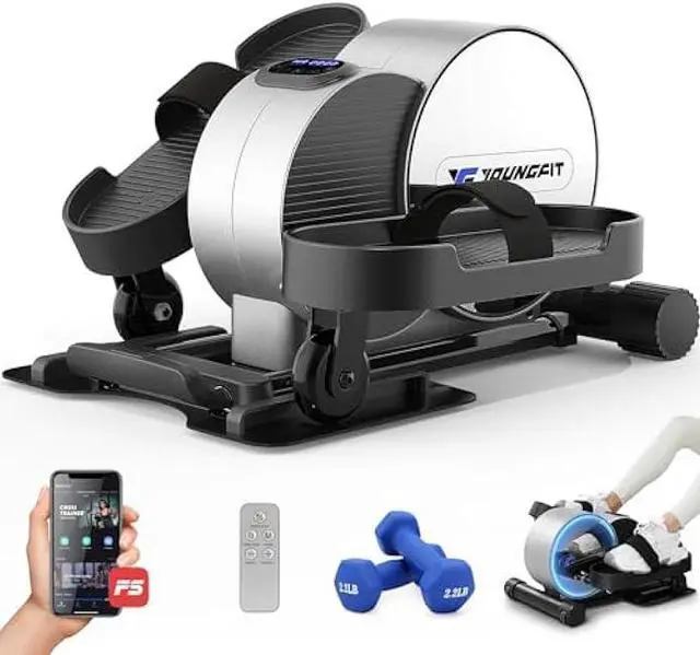 Main image of YOUNGFIT Under Desk Elliptical, Ellipse Leg Exerciser While Sitting for Seniors, Electric Seated Pedal Exerciser with Fitness APP, Remote Control, Quiet &Portable for Home Office Use
